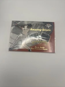 2002 Fleer Box Score Barry Bonds Amazing Greats Game Worn Jersey Giants Pirates - Picture 1 of 3