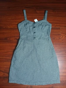 Neu mit Etikett Hollister stilvolles Gingham Sommerkleid mit Knopfakzenten Gr. M  - Bild 1 von 14