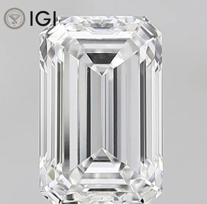 IGI Certified Lab Grown CVD Diamond EMERALD Cut 1.22 Ct F Color VS2 Clarity - Picture 1 of 11