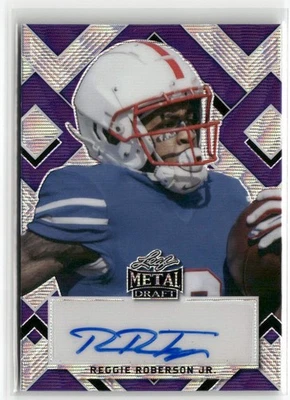 2022 Leaf Metal Draft Reggie Roberson Jr. AUTO Wave Purple #/20 SMU ☘️105 - Image 1 of 2