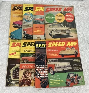 Vtg Speed Age Car Magazine Lot of 8 1958 1959 1960 For Every Motor Enthusiast - Picture 1 of 9
