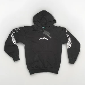 Afield Out Mens Hoodie Size S Black Mountain Graphic Pullover Sweatshirt - Picture 1 of 6