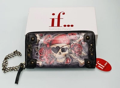 RARA BILLETERA ISABELLA FIORE MUÑECA MOTOCICLISTA ROSA SCULL "CREBILLA TESORO" ¡NUEVA CON ETIQUETAS!! Foto 1 de 4