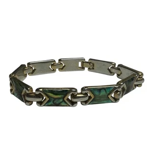 Vintage Abalone Women’s Bracelet - Silver Tone Color - Picture 1 of 3