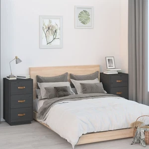 Mesita de Noche Madera Maciza de Pino Mueble Dormitorio Multicolor vidaXL - Imagen 1 de 39