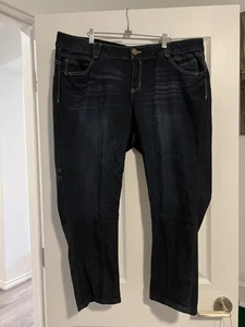 Jeans Democracy AB Solution taglie forti 20W lavaggio scuro gamba dritta - Foto 1 di 6