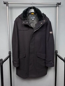 Armani Jeans Vintage Mens Wool Coat Jacket Size M - Picture 1 of 9