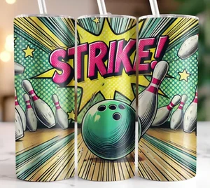 Bowling Strike 20 oz Stainless Steel Tumbler Handmade - Picture 1 of 1