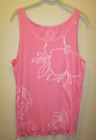 Life Is Good Women's Pink XL Sleeveless T-Shirt Tank Large Floral on Solid Tee