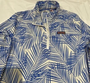 New Vineyard Vines Blue White Beach Palm Shirt Women’s Dress Sweater XL NWT $138 - Picture 1 of 6