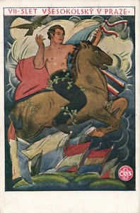 PC SOKOL MOVEMENT, SEDY SLET VSESOKOLSKY V PRAZE, Vintage Postcard (b28241) - Bild 1 von 2