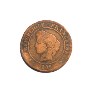Moneda de bronce 1885 Francia, Cérès 5 céntimos, Casa de la Moneda de París - Imagen 1 de 3