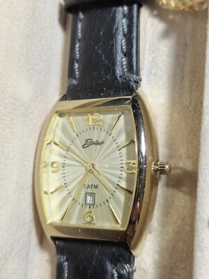 Reloj Belair Correa Cuero Intercambiable Acero Inoxidable Nuevo Con Etiquetas Y Caja Foto 1 de 4