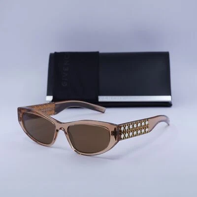 Nuevo Givenchy GV40078I 42E Transparente Marrón/Dorado con Tachuelas/Marrón 56-17-145 S... Foto 1 de 4