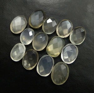 47.05Ct Natural Lovely Greenish Gray Moonstone Briolette Oval Lot Loose Gemstone - Picture 1 of 8