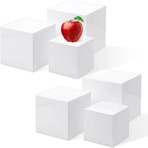 6 piezas cajas de exhibición de acrílico vitrinas elevables de acrílico 5 lados acrílico anidado - Imagen 1 de 12