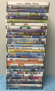 Lot of (30) Kids Family Movie Night DVDs Disney Universal Animated Collection - Picture 1 of 11