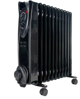 Portable 9 Fin 2000w Electric OIL FILLED RADIATOR Heater With Timer & Thermostat - Image 1 of 4