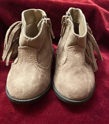 Infant Garanimals Girls Taupe Suede Fringed Boots size 2 - Image 1 of 4