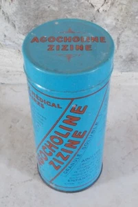 Antigua caja de hojalata AGOCOLINA ZIZINE drenaje médico vintage Francia azul - Imagen 1 de 5