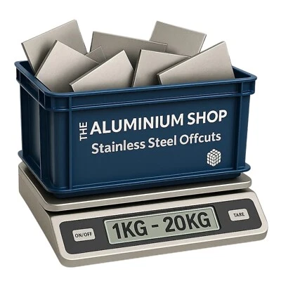 THE ALUMINIUM SHOP Metal Offcuts Per Weight 1kg-20kg Stainless Steel Sheet Plate 0.9mm - 2mm Thick