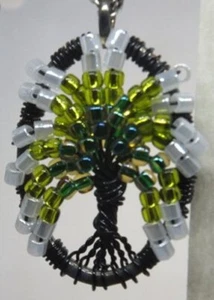 E043 Lebensbaum im ausgefallenen ovalen Traumfänger Ring mit 12" Kette mit - Bild 1 von 3