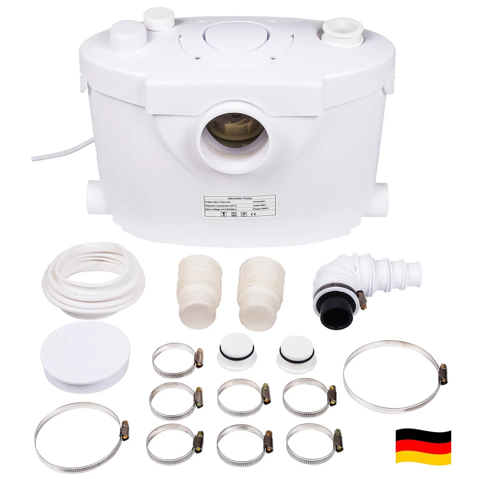 400W Hebeanlage 145L/min Abwasserpumpe Fäkalienpumpe Schmutzwasser WC Häcksler - Bild 1 von 4