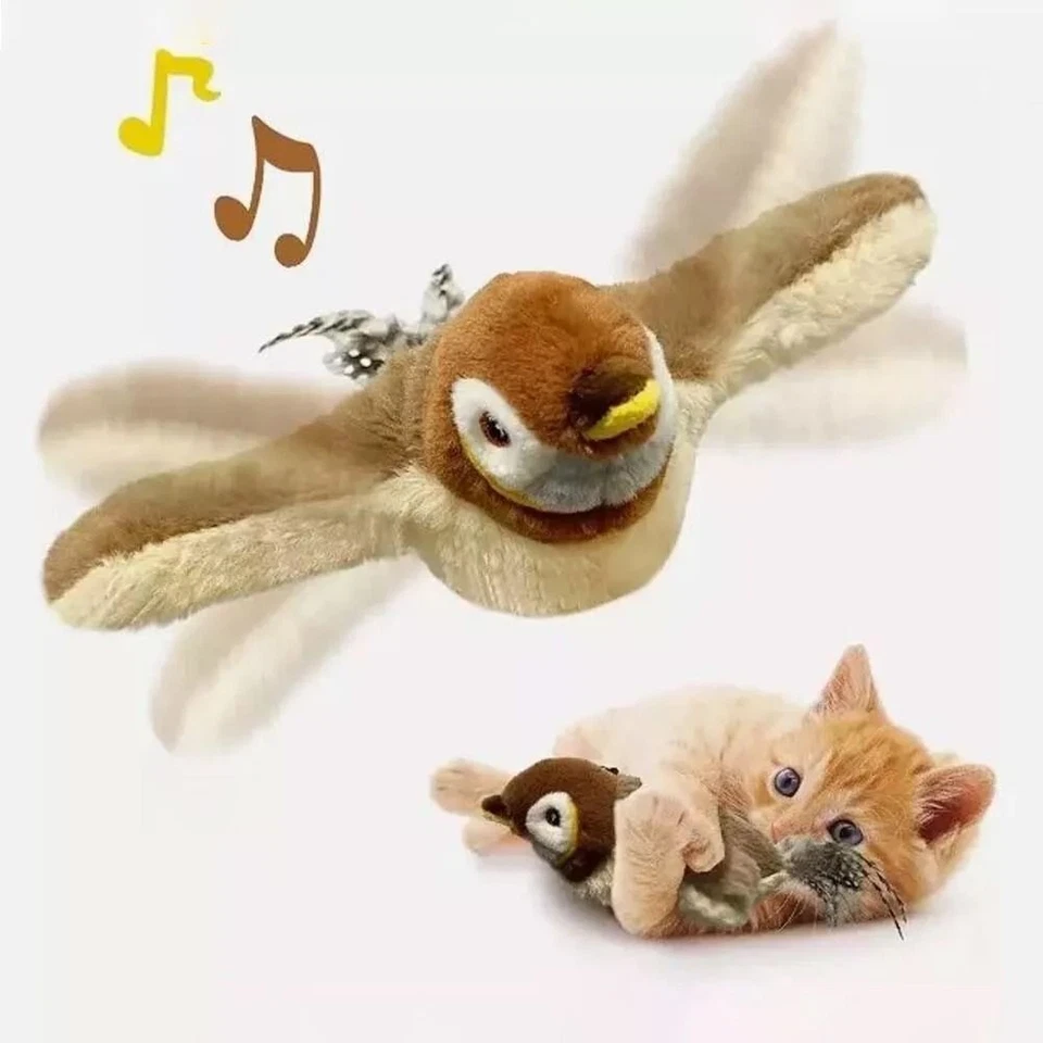 Electronic Interactive Flying Bird Cat Toys USB Pet Simulation Sparrow Toy - image 1 of 4
