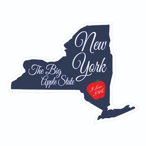 Nueva York The Big Apple State I Love NYC pegatina calcomanía pegatina parachoques - Imagen 1 de 2