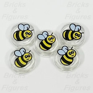 LEGO® Bee Parts Black & Yellow Clear Translucent Round Tile 1 x 1 98138pb186 x 5 - Picture 1 of 4