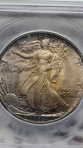 1944 50C Walking Liberty Half Dollar, IGC Mint State 65, Beautiful Toner!!! - Picture 1 of 5