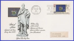 USA5 #1655 ADDR Fleetwood FDC bandera del estado de Maine - Imagen 1 de 1
