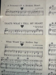 3 Acuff/Rose country sheet music ‘54/‘58 Composers: Fletcher, Gallion, Hayes - Picture 1 of 1