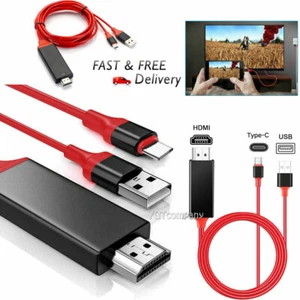 USB Type C to HDMI HDTV TV Cable Adapter For Samsung S8 S9 S10 Note20 S21 22 S23 - Picture 1 of 28