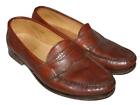 Vintage Nettleton Brown Leather Penny Driving Loafers 10.5 D Brogue Moc Toe Rare