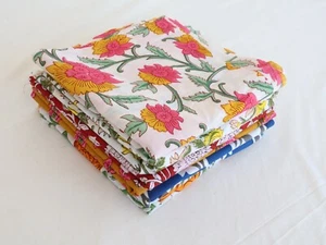 100-teiliges Stoffpaket | Baumwollreste handblockbedruckt für Quilter, Bastler - Bild 1 von 8