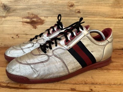 GUCCI Guccissima Tenis Plateados ITALIA Talla US 9 / UK 8 Zapatos para Hombres 233334 Foto 1 de 4