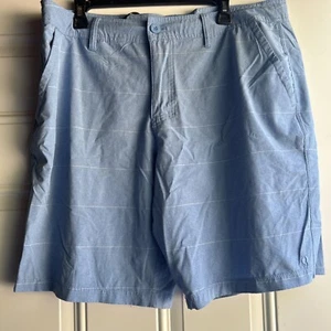 Hang Ten Hybrid Shorts Men38 Blue Chino Lightweight Pockets Polyester Worn Once - Picture 1 of 8