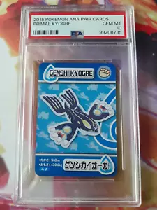 2015 Pokemon Ana Pair Primal Kyogre Mini Card PSA 10 Gem Mint POP 1 - Foto 1 di 2