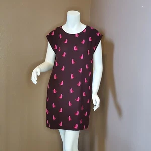 Ann Taylor LOFT purple & pink cat print shift dress size XS - Picture 1 of 5