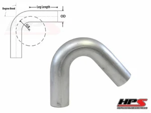 HPS 1.5" 38mm OD 135 Degree Bend 6061 Aluminum Elbow Tube Pipe 16 Gauge 2" CLR - Picture 1 of 1