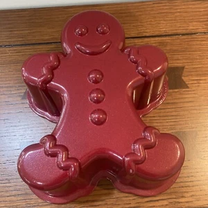 Nordic Ware Red Gingerbread Man Cake Pan-6 Cup - Picture 1 of 2