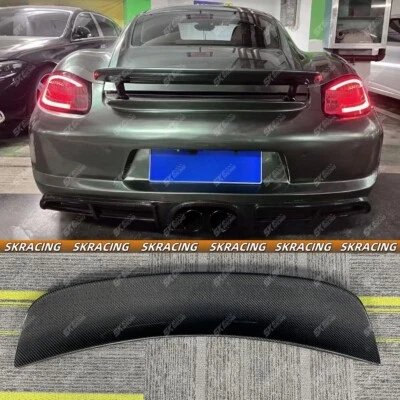 Alerón trasero de fibra de carbono/negro brillante para Porsche 987 Cayman S 2006-2012 Foto 1 de 4
