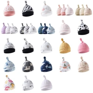 Newborns Baby Fetal Caps Single Layer Brimless Bonnet Hat for Kids 0 to 3 Months - Picture 1 of 29
