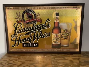 Leinenkugels Honey Weiss Bier Beer Sign Brewery Pub Bar Mirror Man Cave - Picture 1 of 8