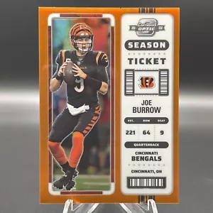 2022 Panini Contenders Optik JOE BURROW Saisonkarte orange Preis/50 #9 - Bild 1 von 2