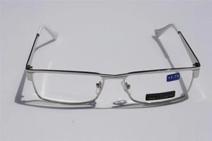 Pablo Zanetti Metal reading glasses slim rectangle Silver White +1.25 to +300 - Picture 1 of 1