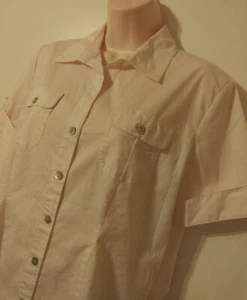 Chico's Light Pink Casual Chic Crushed  Size 0 Short Sleeves - Picture 1 of 8