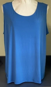 Susan Graver Liquid Knit Sleeveless Tank Top Blue Size 2X New - Picture 1 of 5