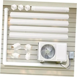 3" W 15.5Ft L Mini Split AC Line Cover Kit Decorative PVC Tubing Pipe Cover - Picture 1 of 7